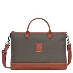 Boxford S Briefcase , Brown - Recycled canvas