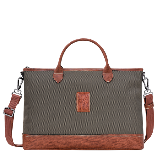 Boxford S Briefcase , Brown - Recycled canvas - View 1 of  4