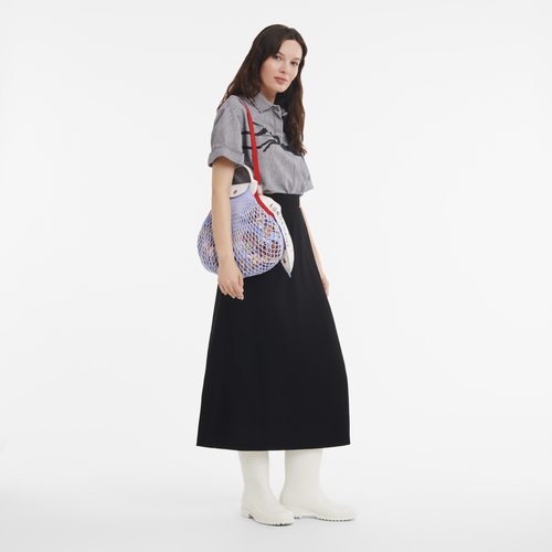 Le Pliage Filet 織網包 L , 天藍色 - 帆布 - 查看 2 4
