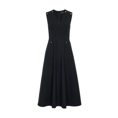 Kleid , Baumwoll-Popeline - Schwarz