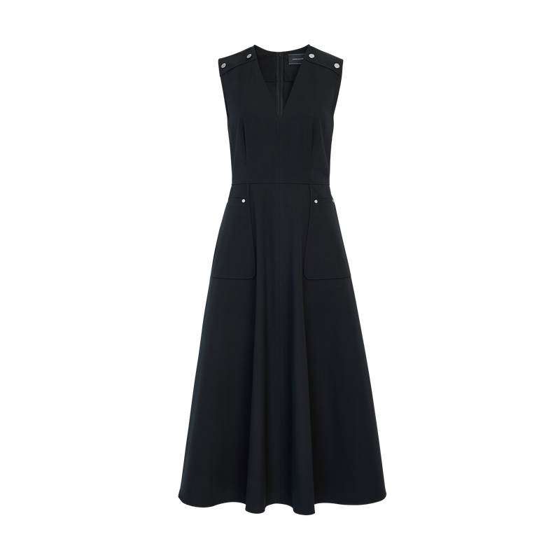 Kleid , Baumwoll-Popeline - Schwarz  - Ansicht 1 von 4