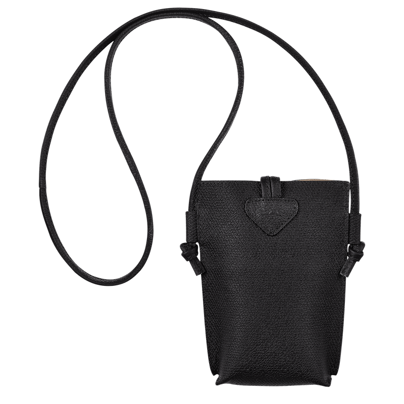 Pochette téléphone avec cordon Le Roseau , Cuir - Noir  - Vue 4 de 6