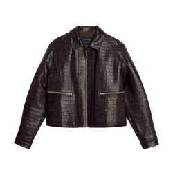 Jacket , Mocha - Leather