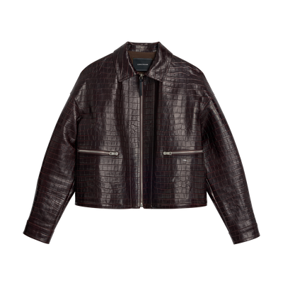 Blouson , Cuir - Moka