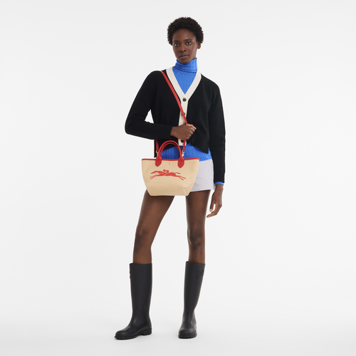 Le Panier Pliage S Basket bag , Red - Canvas - View 2 of  4