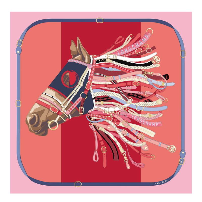 Carré de soie 90 Collection Automne/Hiver 2023 Autre Rose (50620SOI058) Longchamp FR