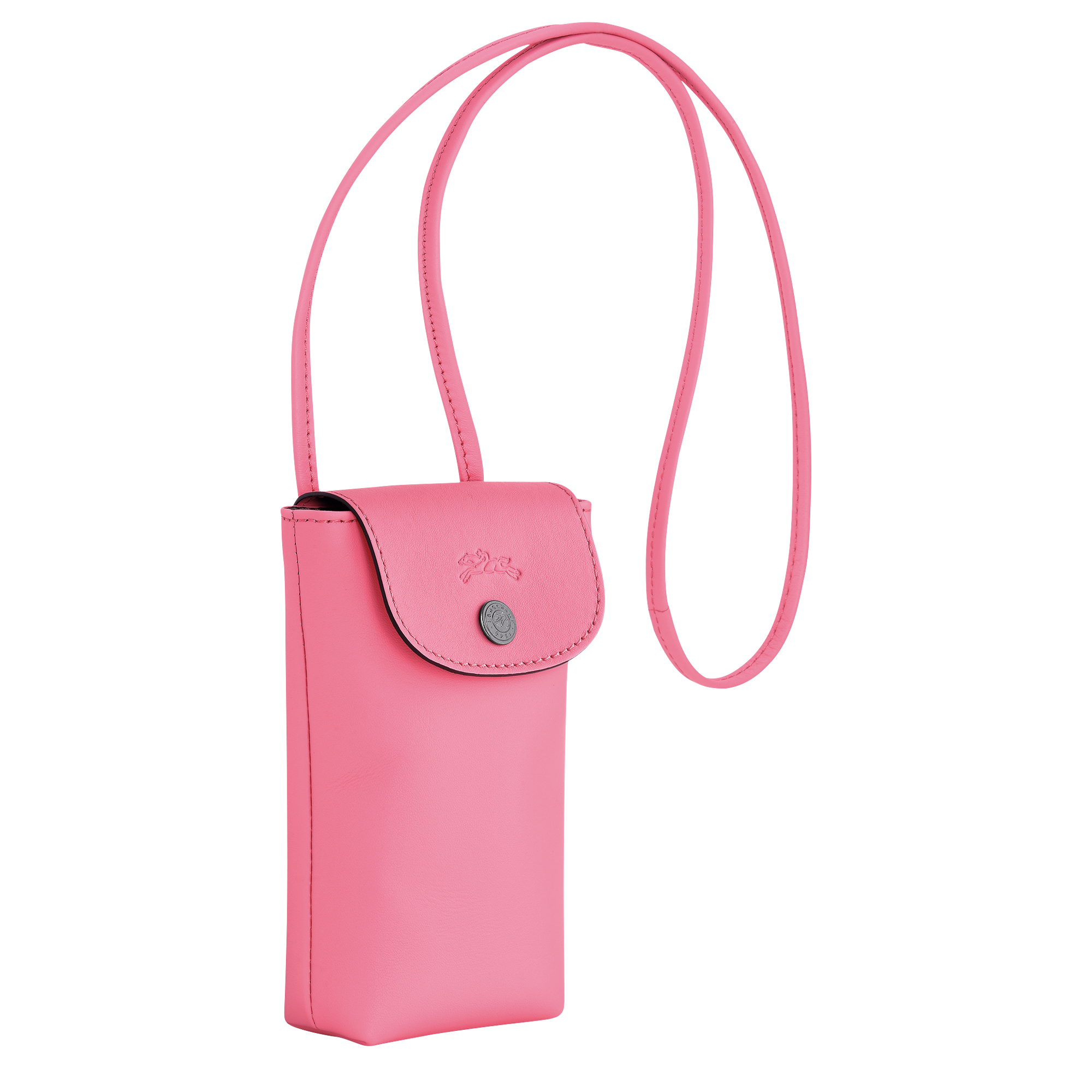 Le Pliage Xtra Phone case with leather lace Pink - Leather