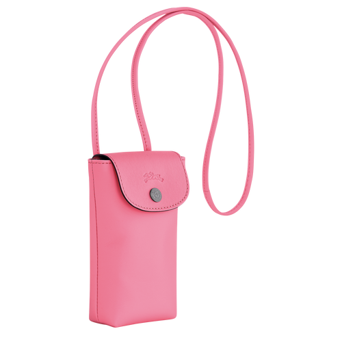 Mobiltelefon-Etui mit Lederbändchen Le Pliage Xtra , Leder - Pink - Ansicht 3 von 4