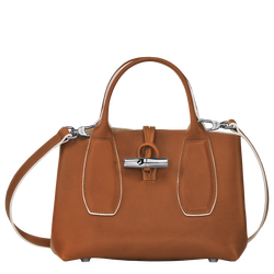 Roseau S Handbag , Cognac - Leather