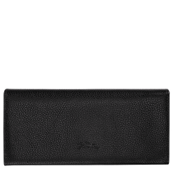 Le Foulonn&eacute; Long continental wallet , Black - Leather
