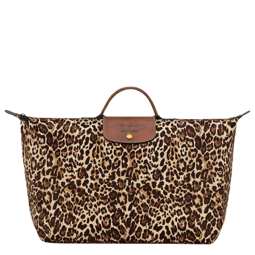 Longchamp X D'heygere Reisetasche/Rucksack S, Panther-Print