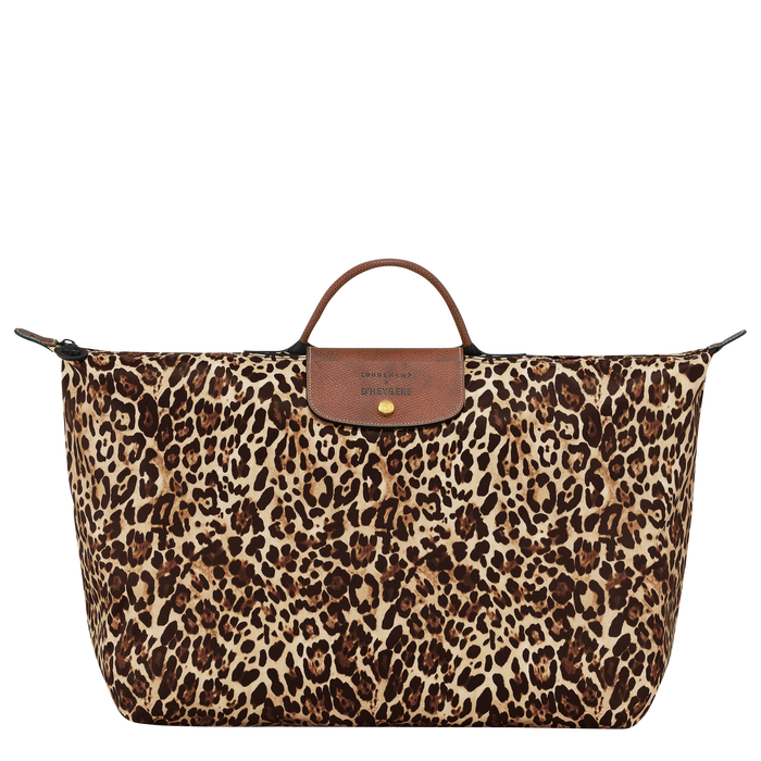 Longchamp X D'heygere Reisetasche/Rucksack S, Panther-Print