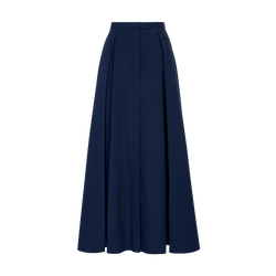 Midi skirt , Navy - Cotton poplin