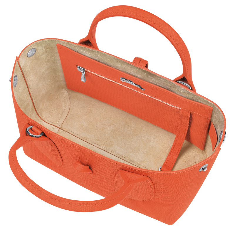 Roseau S Handbag , Orange - Leather  - View 6 of  7