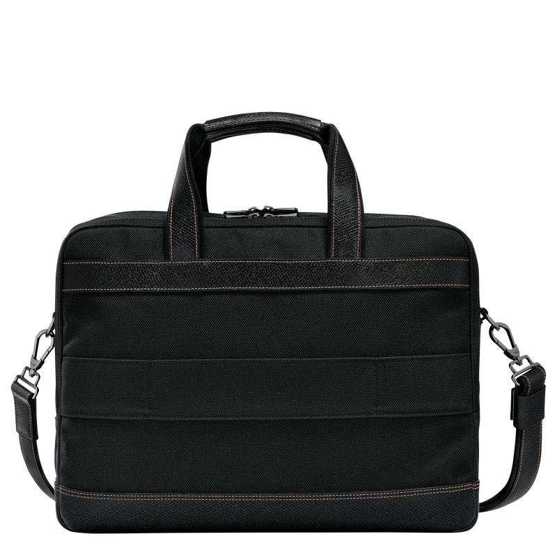 Aktentasche L Boxford , Recyceltes Canvas - Schwarz  - Ansicht 4 von 5