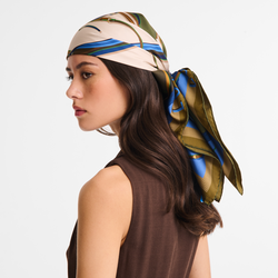A toute Allure Silk scarf 90 , Khaki - OTHER