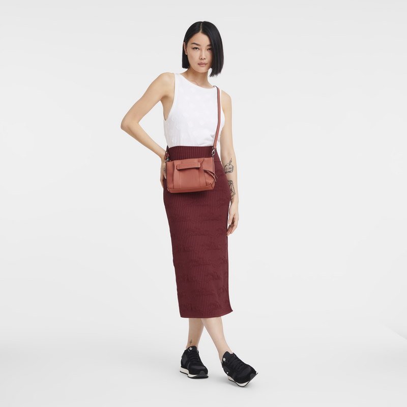 Longchamp 3D 斜背袋 S , 赭黃色 - 皮革  - 查看 2 5