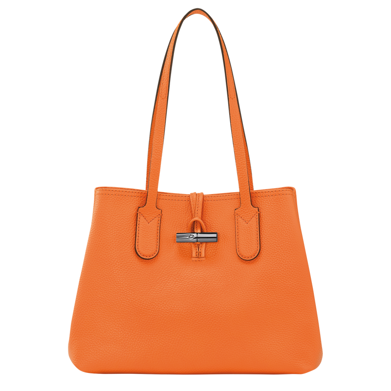 Roseau Essential M Tote bag Orange Leather Longchamp US