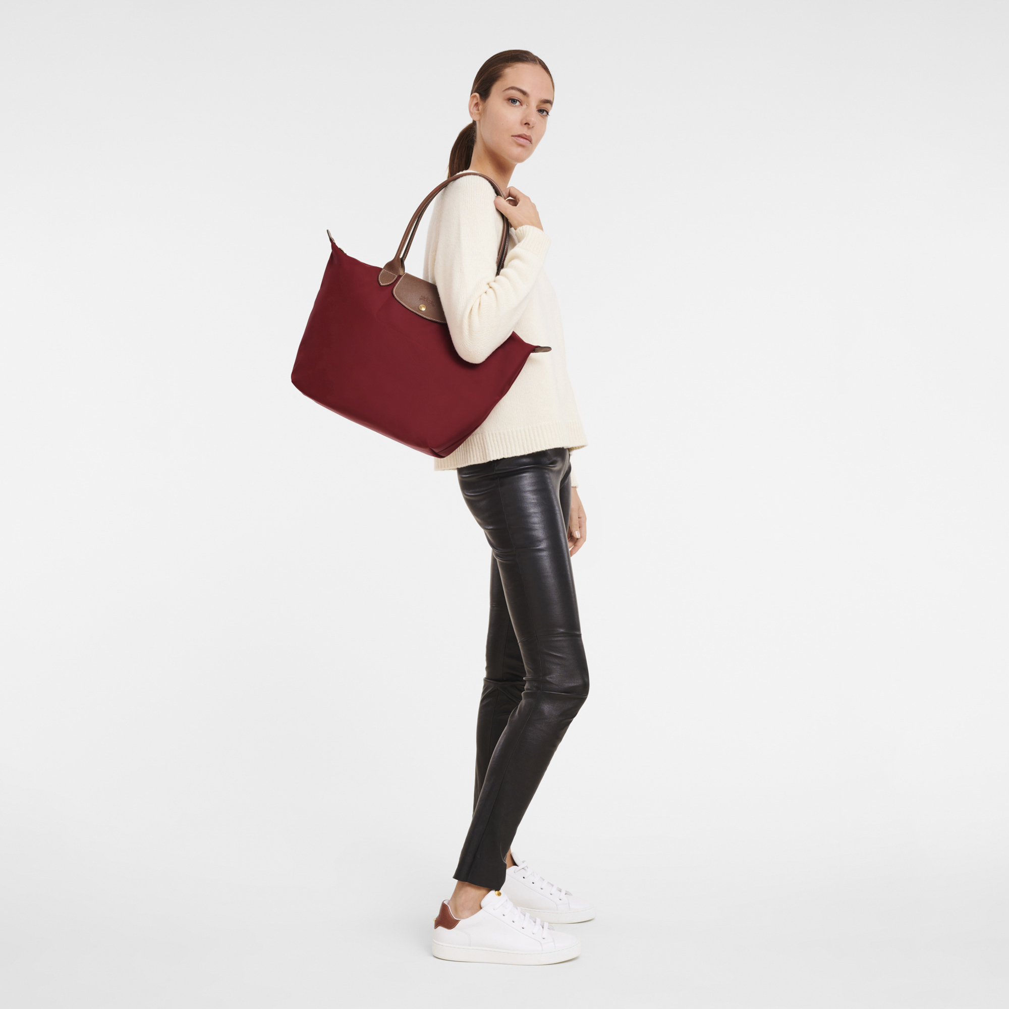 Longchamp, Bags, Longchamp Shoulder Bag Nylon W Leather Trim