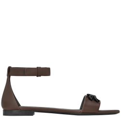 Cavalier Flat sandals , Mocha - Leather
