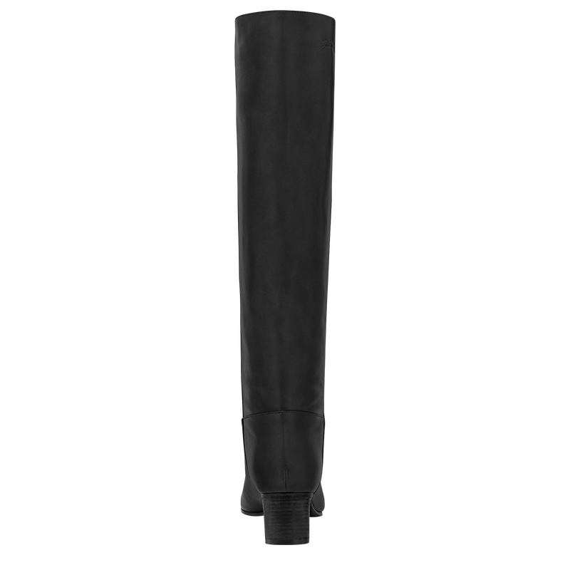 Bottes à talon La Cavalière , Cuir - Noir  - Vue 3 de 4