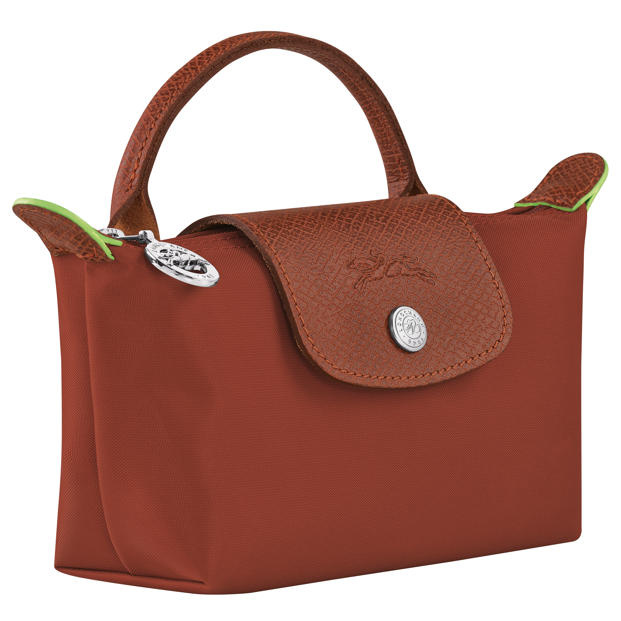 Pouch with handle, Chestnut - View 3 of
        6 - zoom in Le Pliage Green Pouch with handle, Chestnut