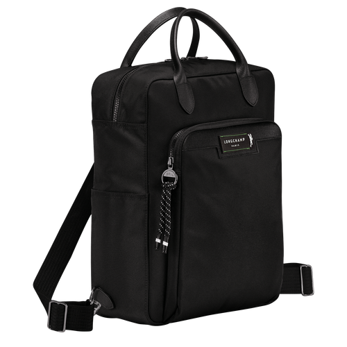 Rucksack M Le Pliage Energy , Recyceltes Canvas - Schwarz - Ansicht 3 von 4