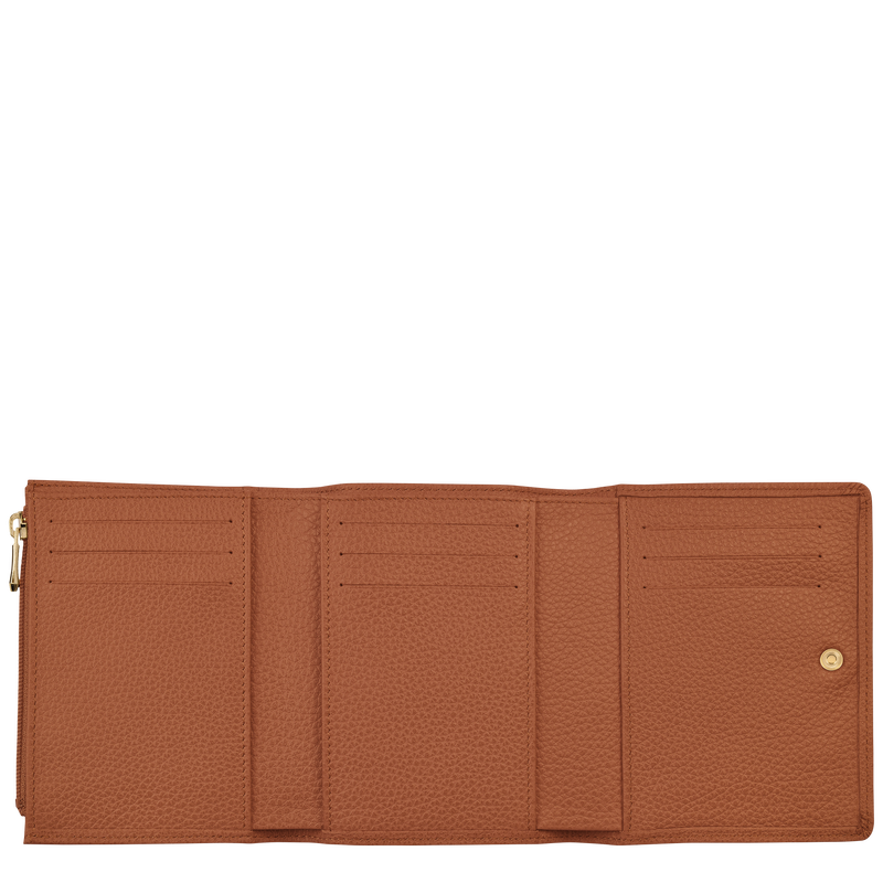 Brieftasche im Kompaktformat Le Foulonné , Leder - Caramel  - Ansicht 3 von 4