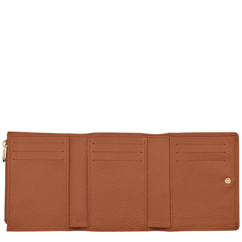 Brieftasche im Kompaktformat Le Foulonné , Leder - Caramel - Ansicht 3 von 3