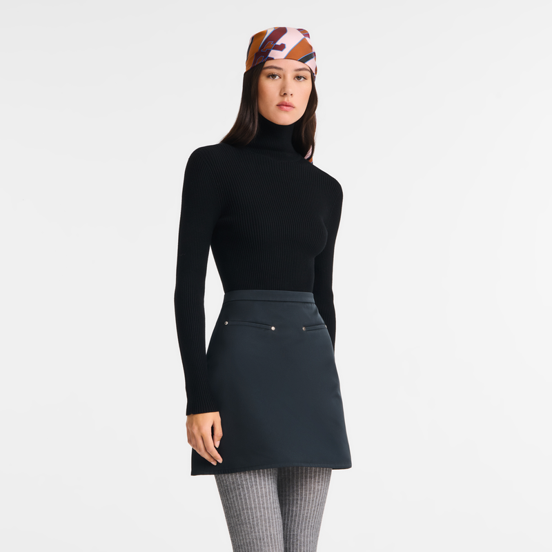 Skirt , Black - Techno satin  - View 4 of  4