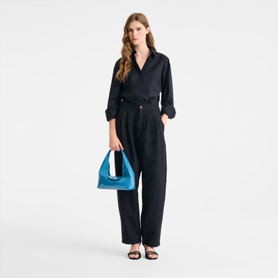 Le Pliage Xtra Bolso de hombro M , Cuero - Azur