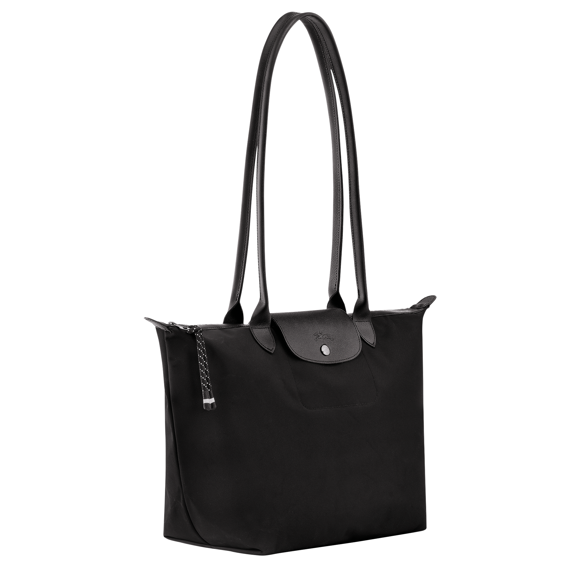 Longchamp, Bags, Longchamp Coated Canvas And Leather Trimmed Monogram  Black