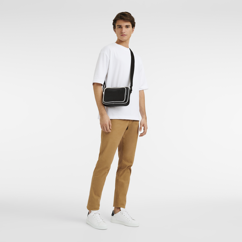 Le Foulonné Camera bag,  Nero/Bianco