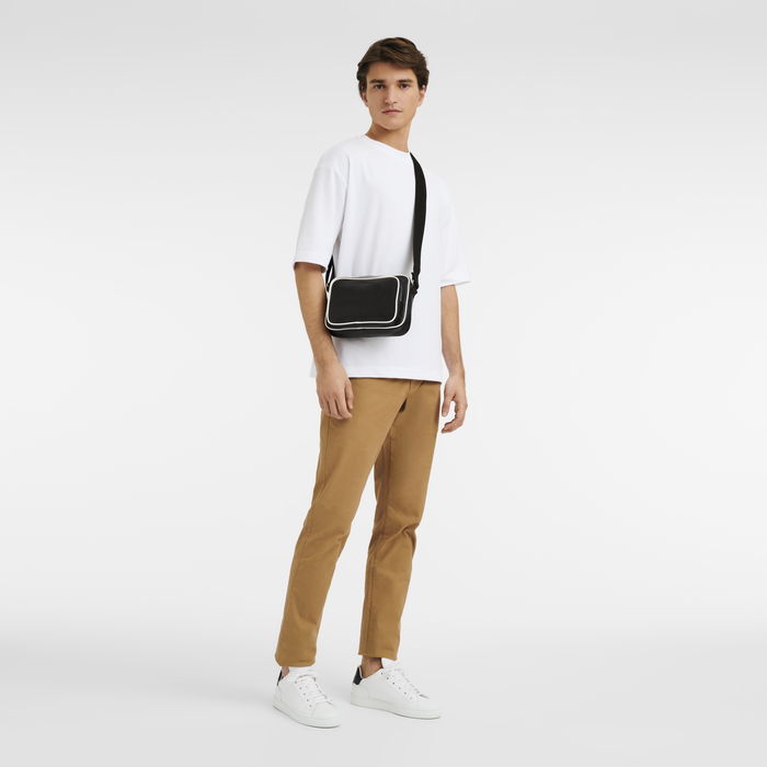 Le Foulonné Camera bag,  Nero/Bianco