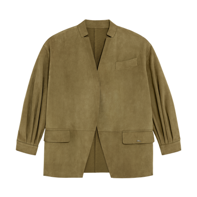 Jacket , Olive - Leather