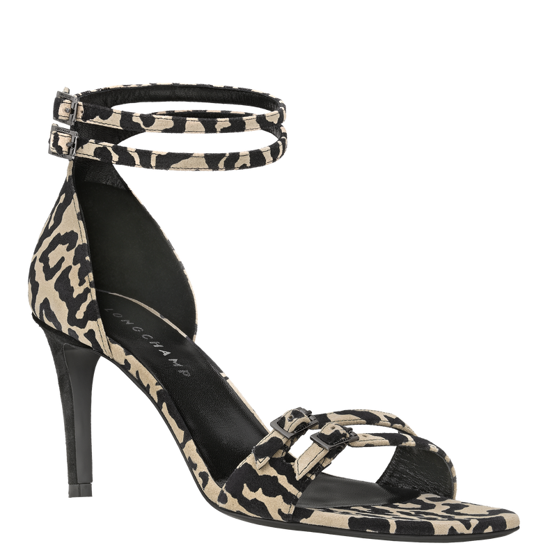 La Baronne Zapatos de tac&oacute;n , Cuero - Beige/Negro  - Vista 2 de 3