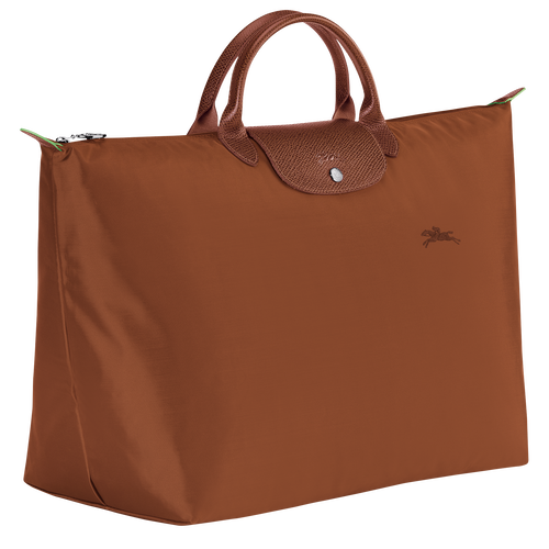 Reisetasche S Le Pliage Green , Recyceltes Canvas - Cognac - Ansicht 3 von 6