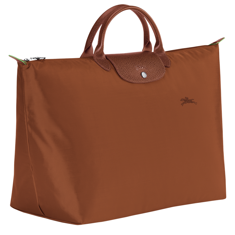 Reisetasche S Le Pliage Green , Recyceltes Canvas - Cognac  - Ansicht 3 von 6