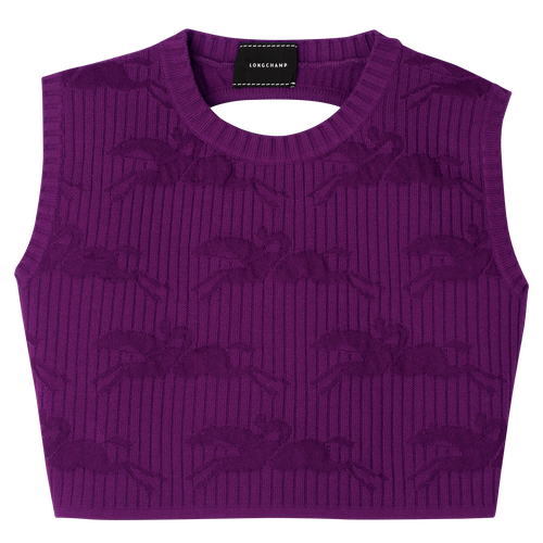 Sleeveless top , Violet - Knit - View 1 of  4
