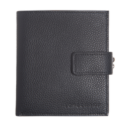 Le Foulonné Compact wallet , Black - Leather