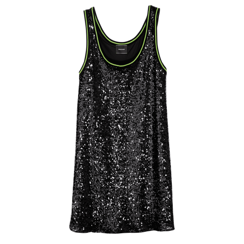Korte jurk , Zwart - Glitter - Weergave 1 van  3