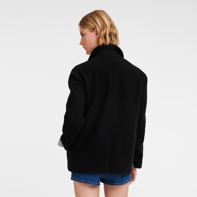 null Straight peacoat, Black