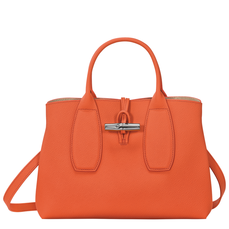 Roseau M Handbag Orange Leather Longchamp US