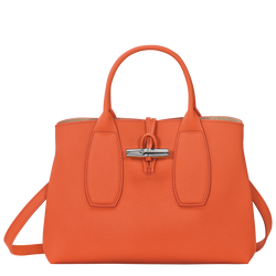 Roseau M Handbag , Orange - Leather