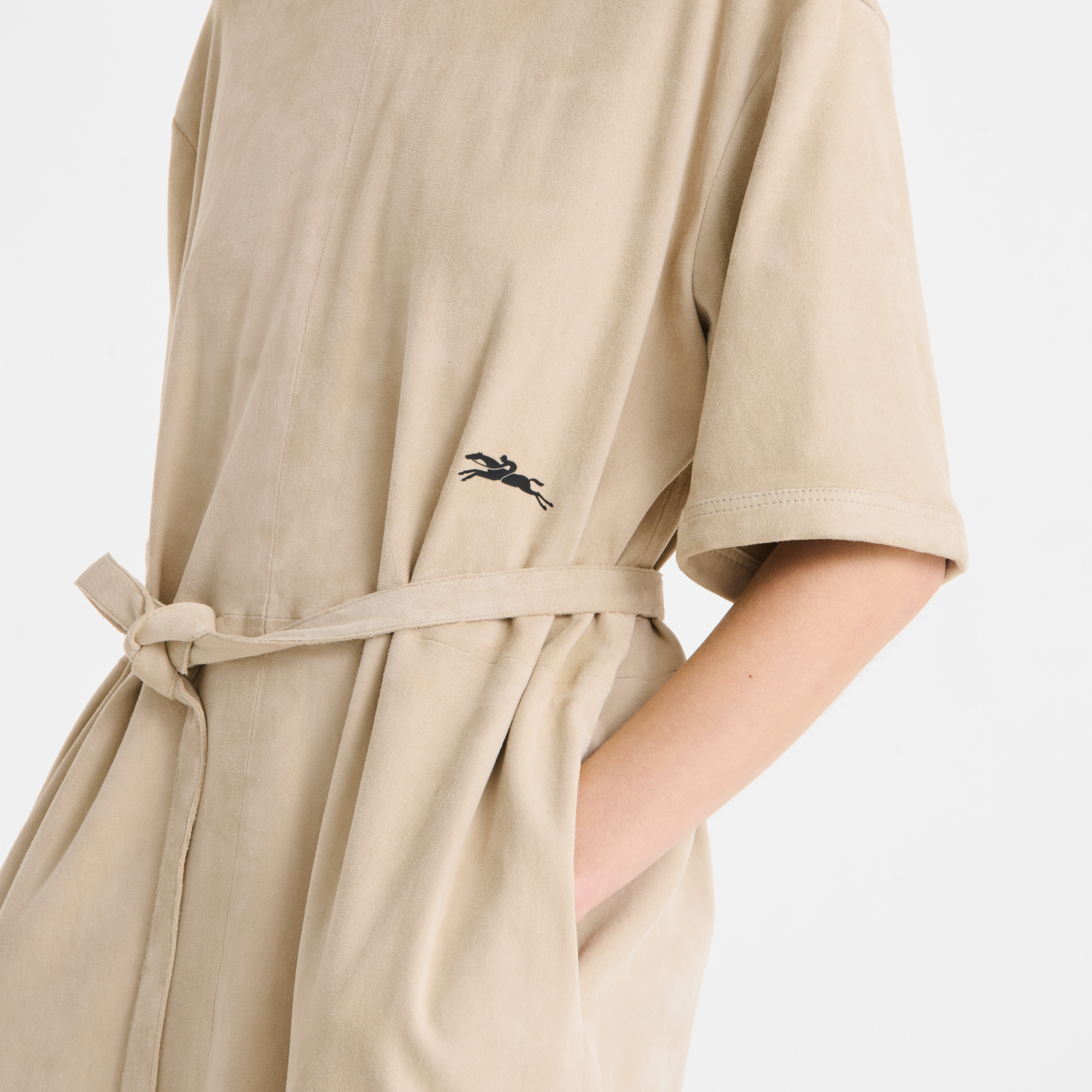 null Leather long dress, Linen