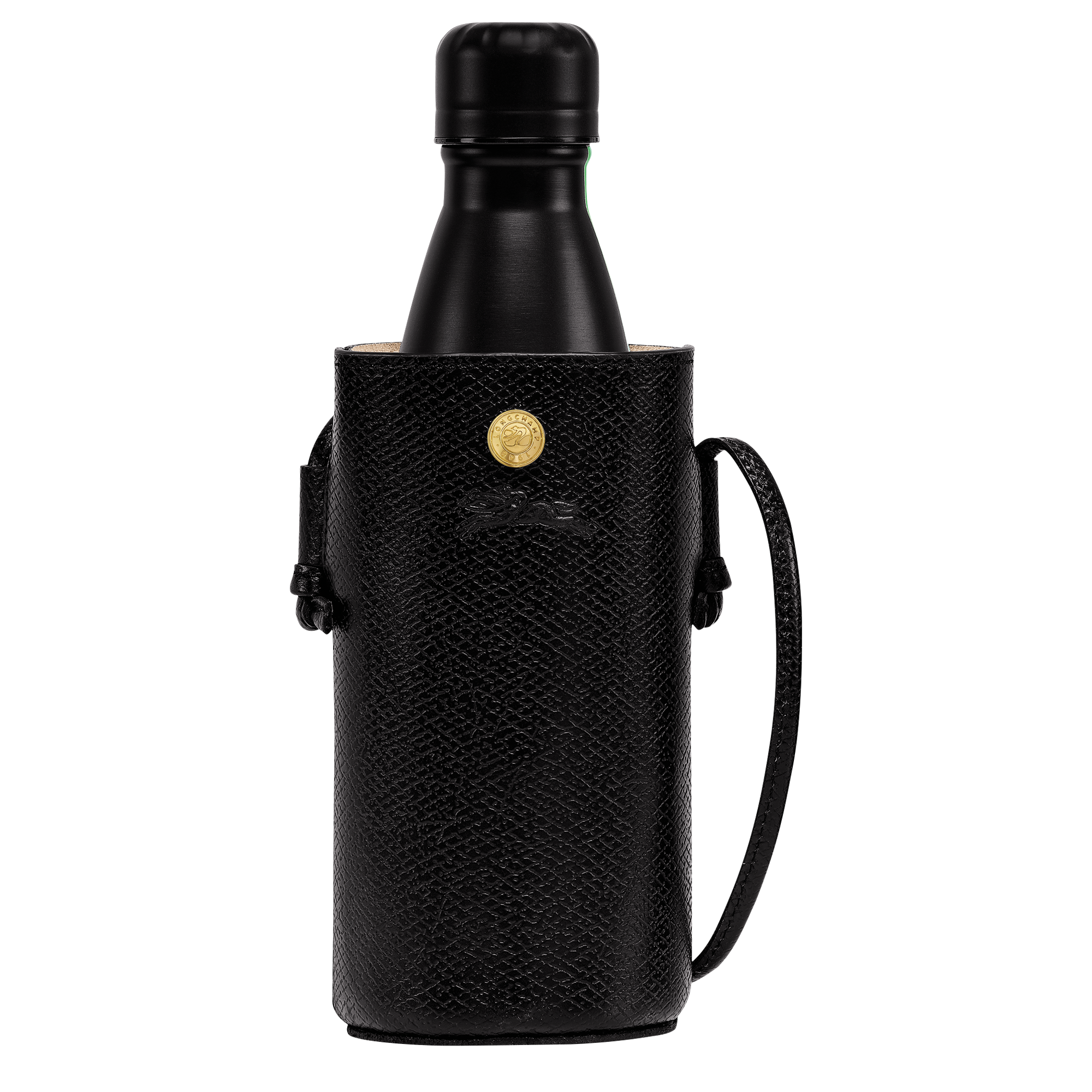 Longchamp Épure Bottle & Leather Crossbody Holder in Black