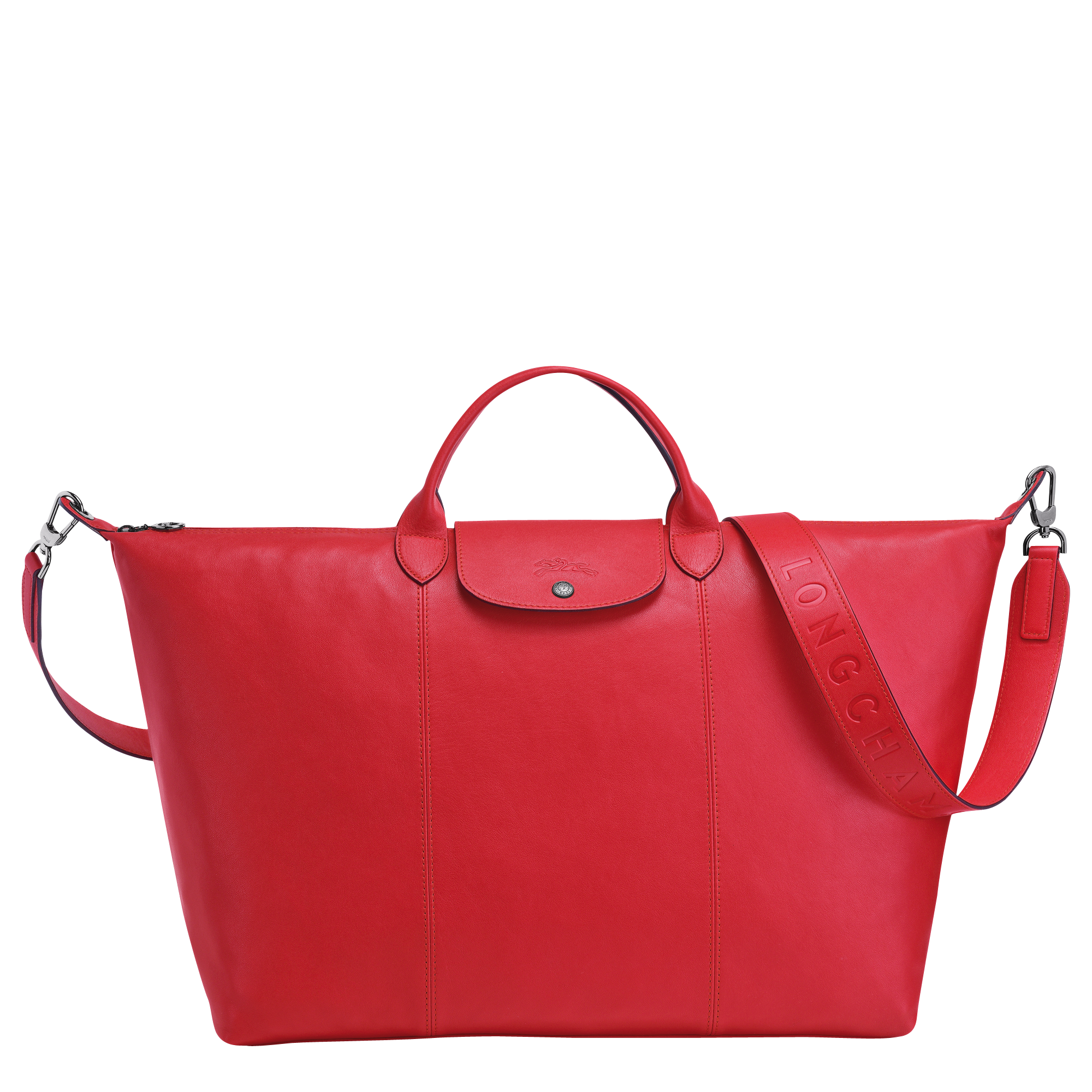 Travel bag L Le Pliage Cuir Red 