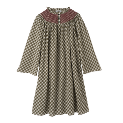 Dress , Artichoke - Vichy jacquard