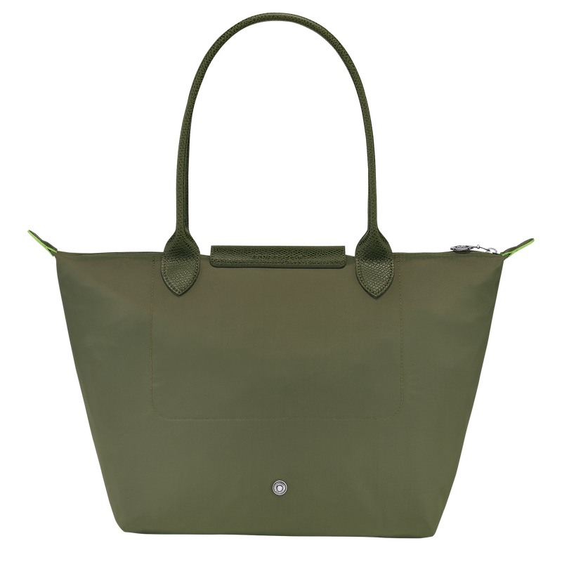 Le Pliage Green Schoudertas M , Groen - Gerecycled canvas  - Weergave 4 van  6