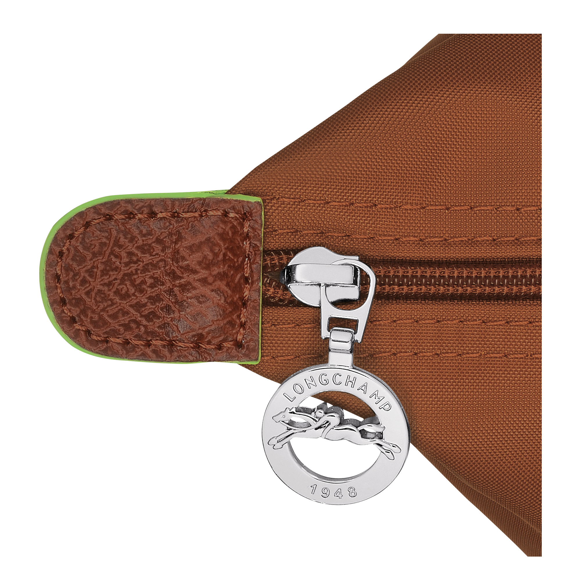 Le Pliage green pouch Cognac